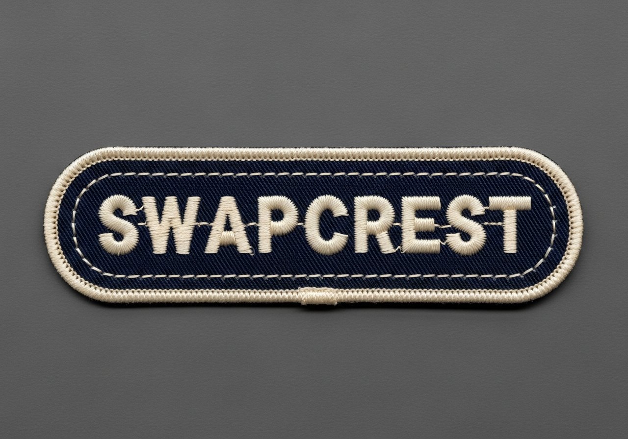 A complete SwapCrest embroidered patch with satin stitch border